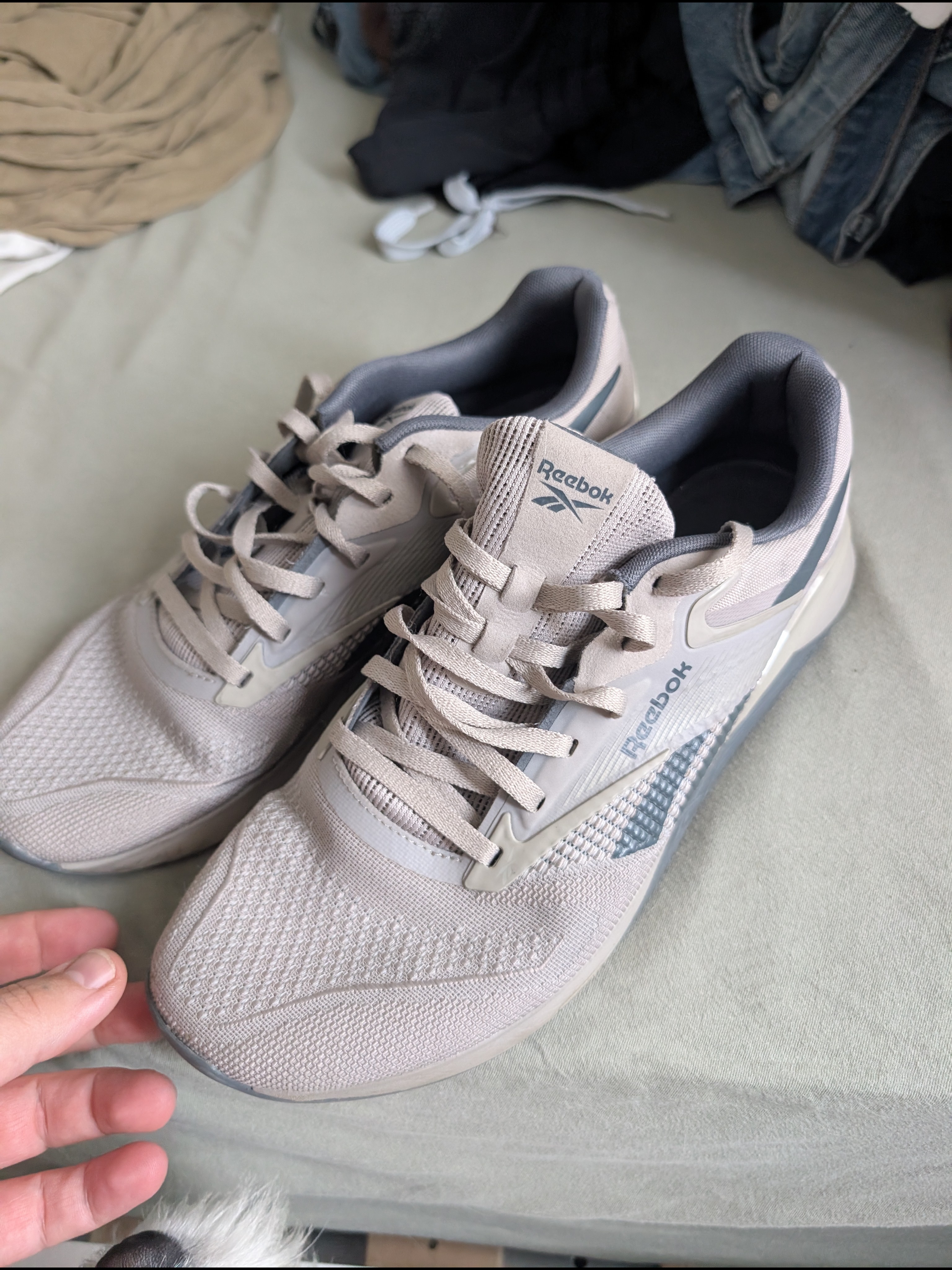 Reebok Men’s Athletic Sneakers In Light Gray And Slate